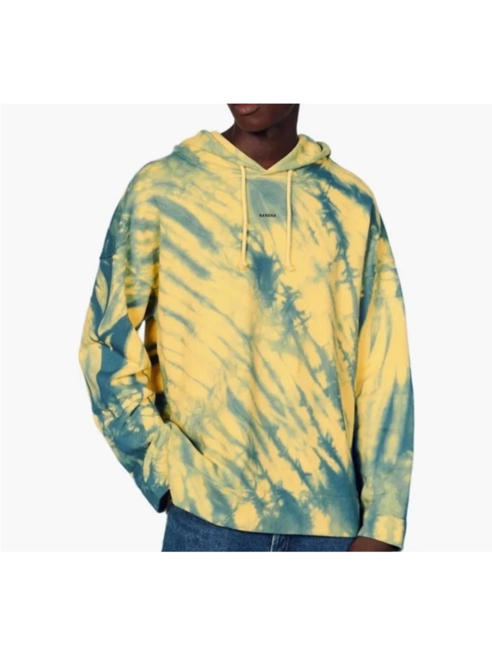 Tie-Dye Yellow & Blue Hoodie Sweatshirt - Sandro